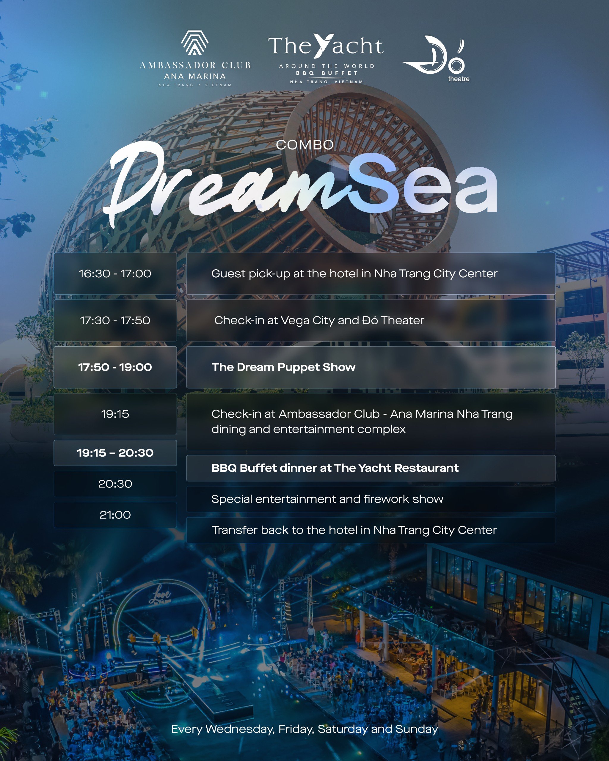 КОМБО Билет на спектакль-кукол Dream в Do Theater и буфет в The Yacht Restaurant - Ambassador Club в Нячанге