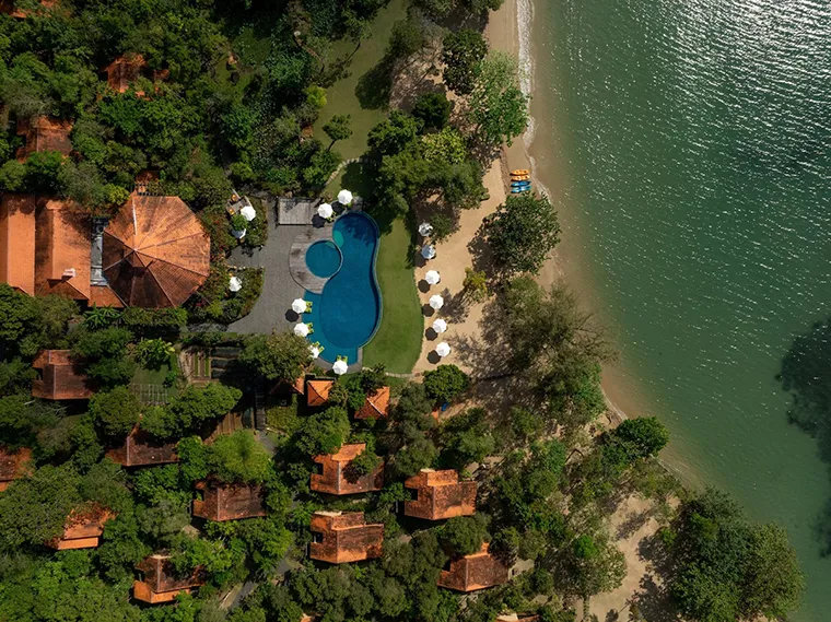 Panorama from above of Green Bay Phu Quoc Resort & Spa