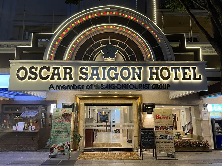 Oscar Saigon Hotel with luxurious and sophisticated facade