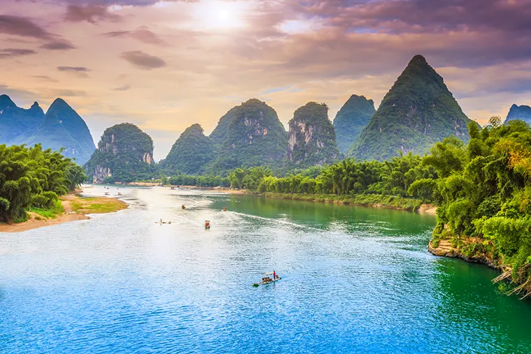 Ninh Binh's poetic and majestic mountain and river scenery.