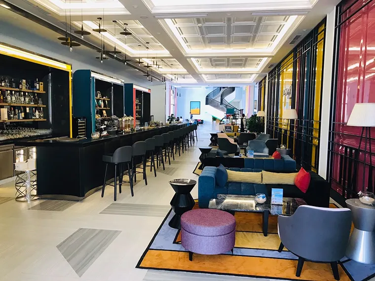 A corner of the modern space inside The Delight Lounge