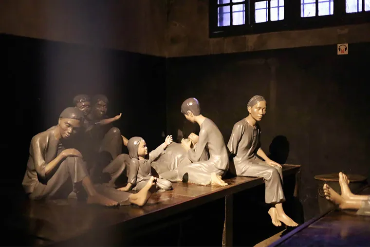 Statues depicting the life of Vietnamese prisoners in Hoa Lo Prison.