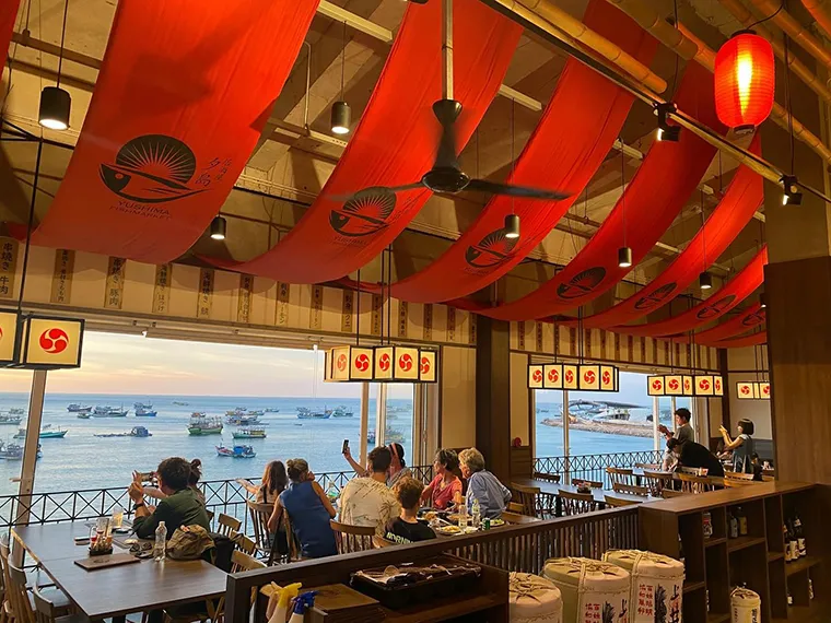 Impressive dining space at Yushima Japanese