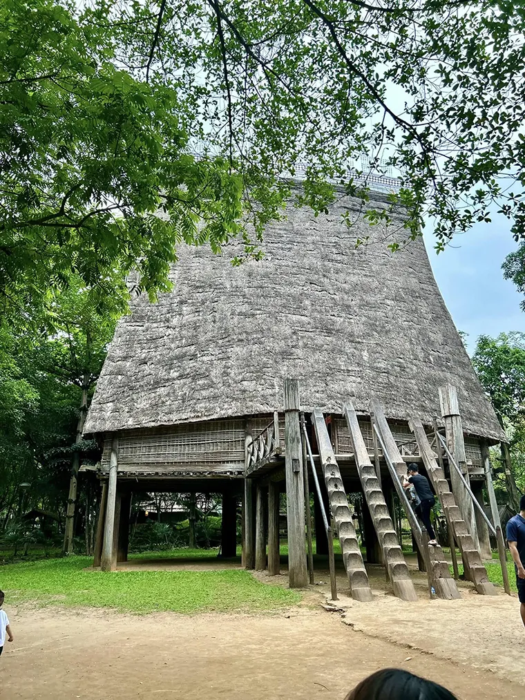 The Rong house models in the outdoor area of the museum