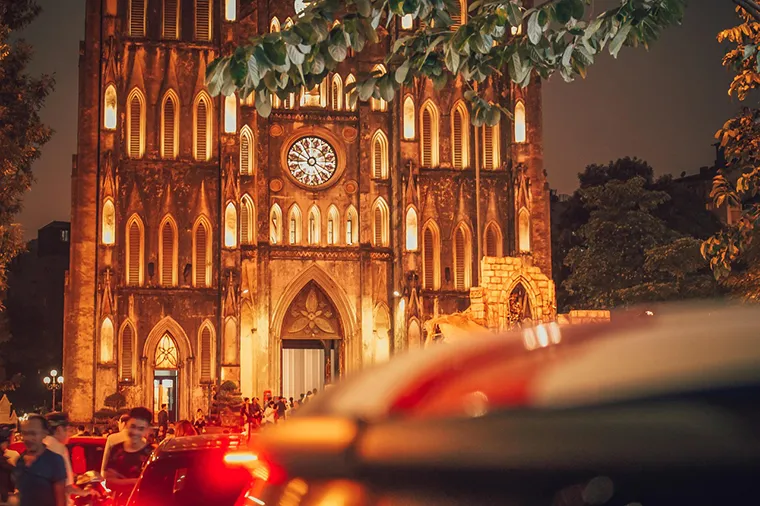 St. Joseph's Cathedral in Hanoi features unique and solemn architecture