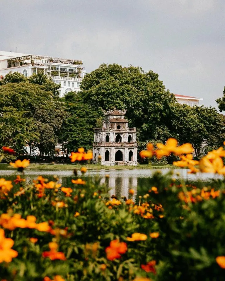 Turtle Tower (Thap Rua) is Hanoi’s symbol, beautifully reflecting on the lake at night - Photo Source Viet Dream Travel Fanpage