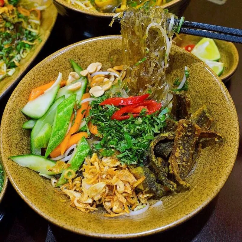 Image of a complete bowl of eel glass noodle soup. - Photo Source: Facebook Địa Chỉ Ăn Ngon Hà Nội