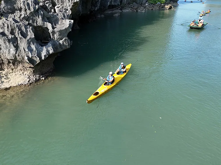 Kayaking offers an independent way to explore the waterways around Vung Vieng
