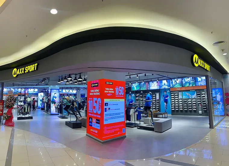 Shoe shop area at Aeon Mall Binh Tan