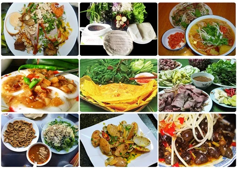Cho Con Market is a food haven, offering Da Nang street foods like Banh Canh, Mi Quang, Banh Xeo, and unique dishes like Bun Mam and Che. Image Source: havatravel.com.vn