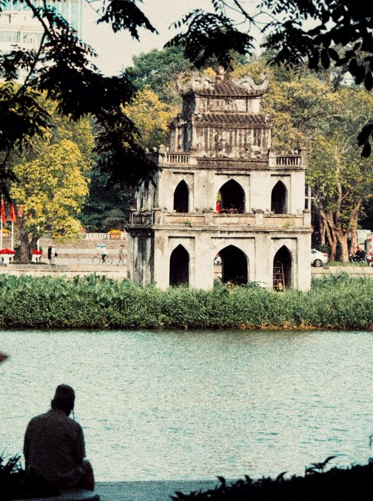 The iconic Turtle Tower is a beautiful sight, especially during the early morning mist. - Facebook Ha Vu 
