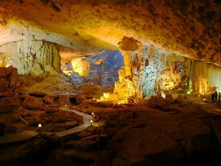 Explore dramatic interiors of famous caves filled with stunning rock formations and natural light effects - Photo Source: Facebook The Au Co Cruise