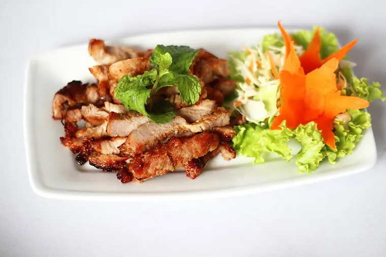 Thai-style grilled pork is a very popular dish at Gusto Thai 