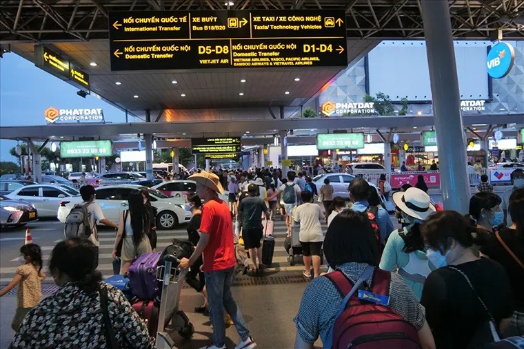 Saigon Airport is bustling with travelers from various regions and countries