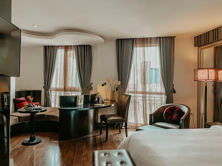 Interior of a room at La Nueva Boutique Hotel Hanoi