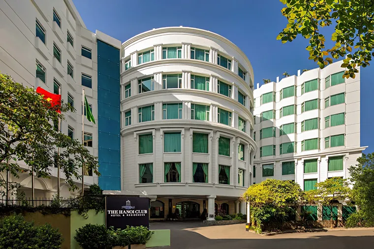The Hanoi Club Hotel & Lake Palais Residences stands out with its modern design