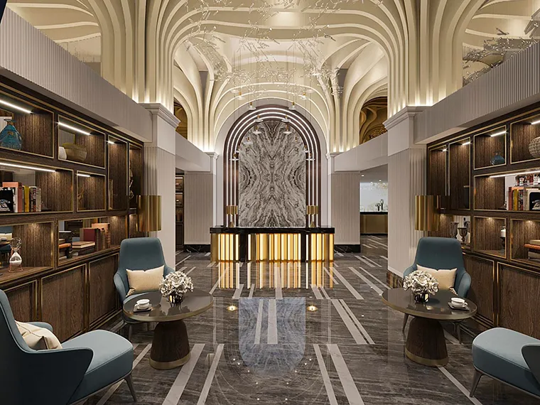 Unique architecture inside May De Ville Luxury Hotel & Spa