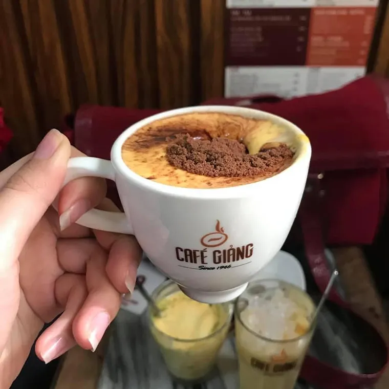 ​The iconic egg coffee served in a small cup