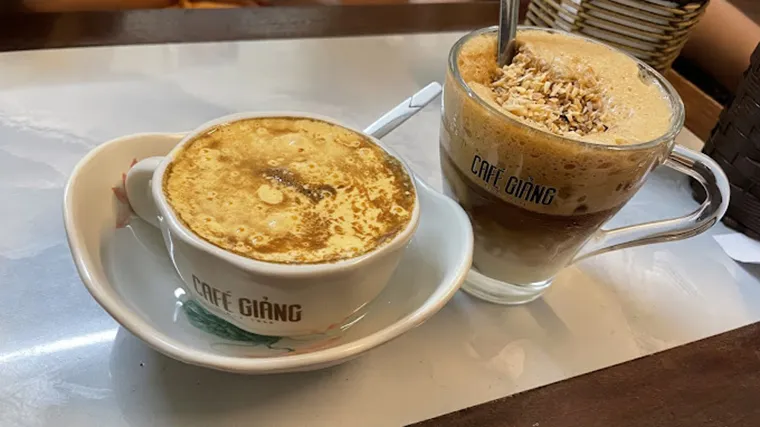 Hanoi's famous Egg Coffee, a rich and creamy delight