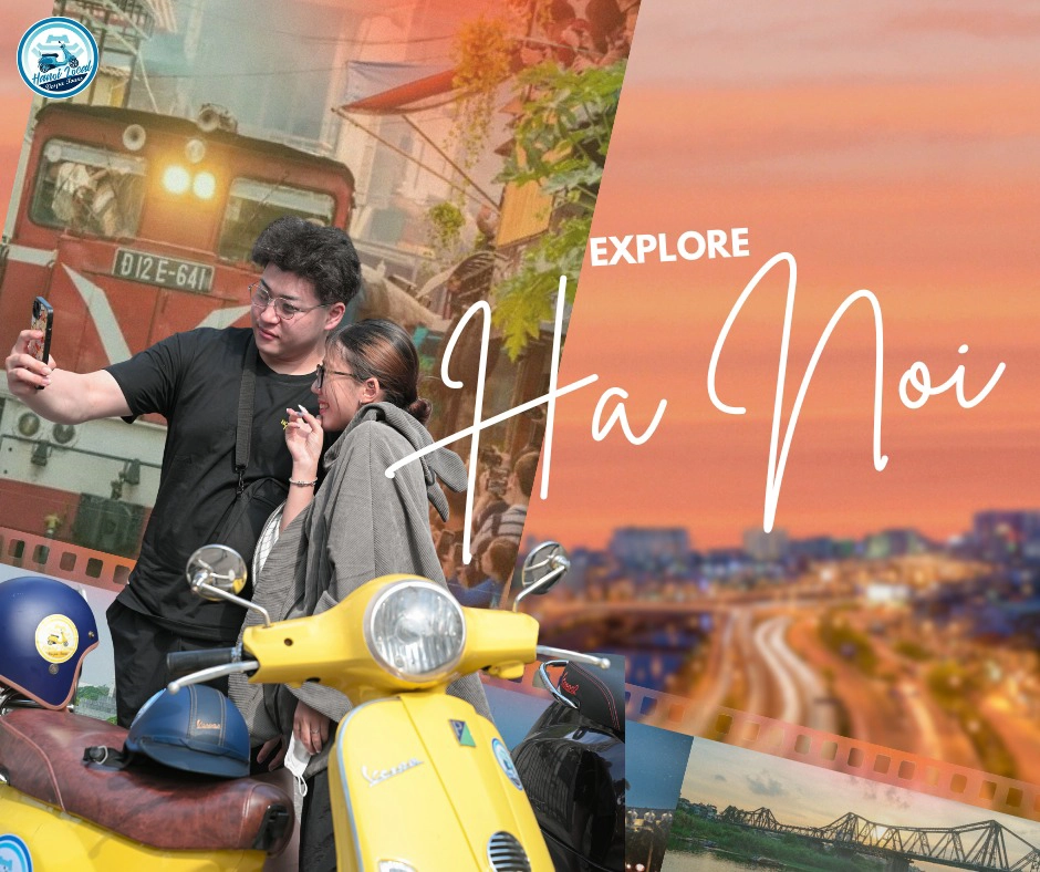 Night Tour | Explore Hanoi at Night by Vespa (4 Hours) with Street Food & Drinks + Lively Night Atmosphere + Exciting Trip | Hanoi