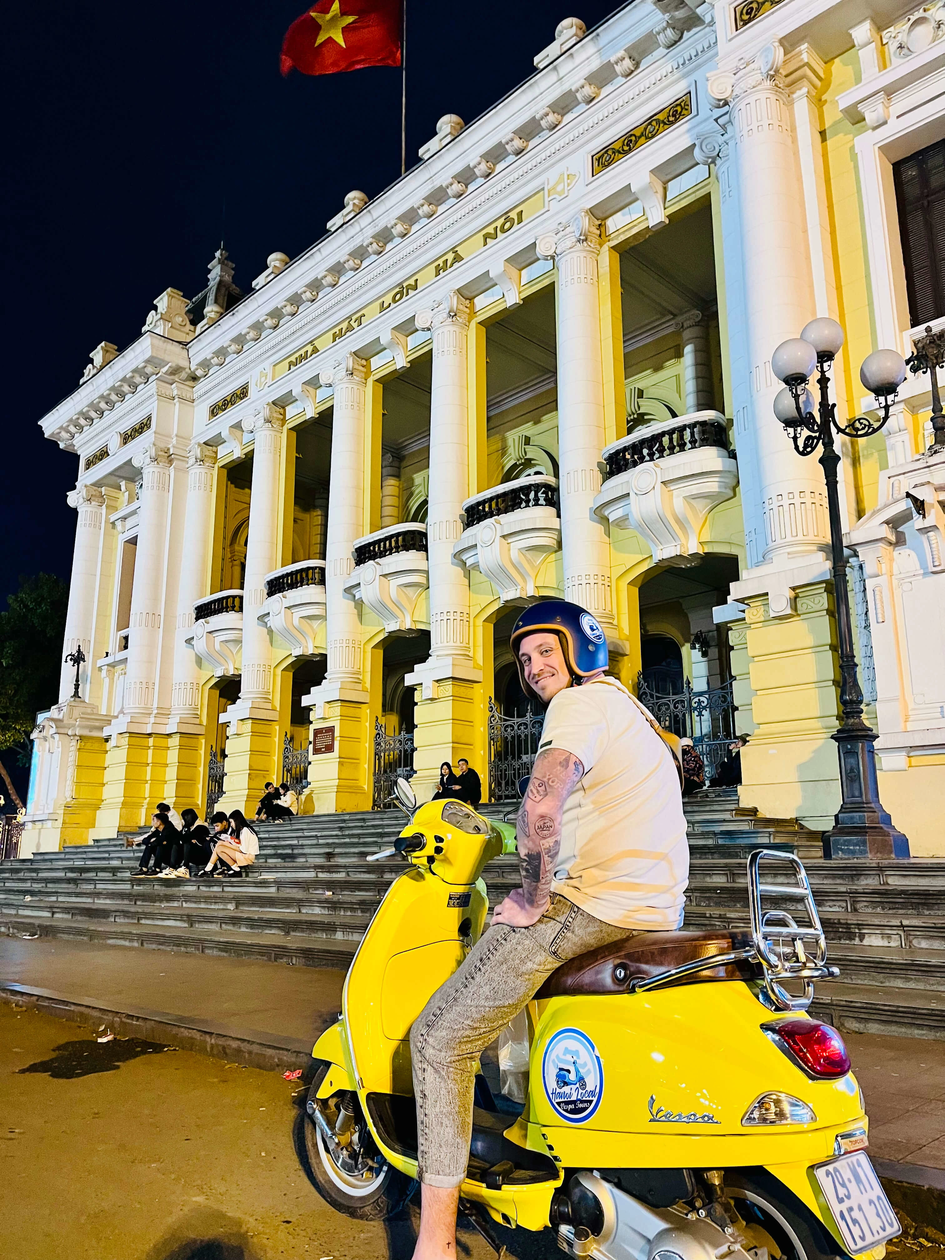 Night Tour | Explore Hanoi at Night by Vespa (4 Hours) with Street Food & Drinks + Lively Night Atmosphere + Exciting Trip | Hanoi