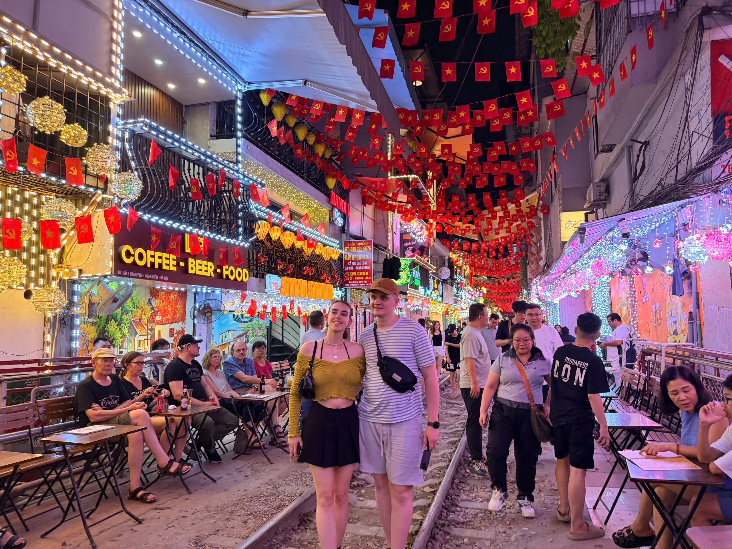 Night Tour | Explore Hanoi at Night by Vespa (4 Hours) with Street Food & Drinks + Lively Night Atmosphere + Exciting Trip | Hanoi