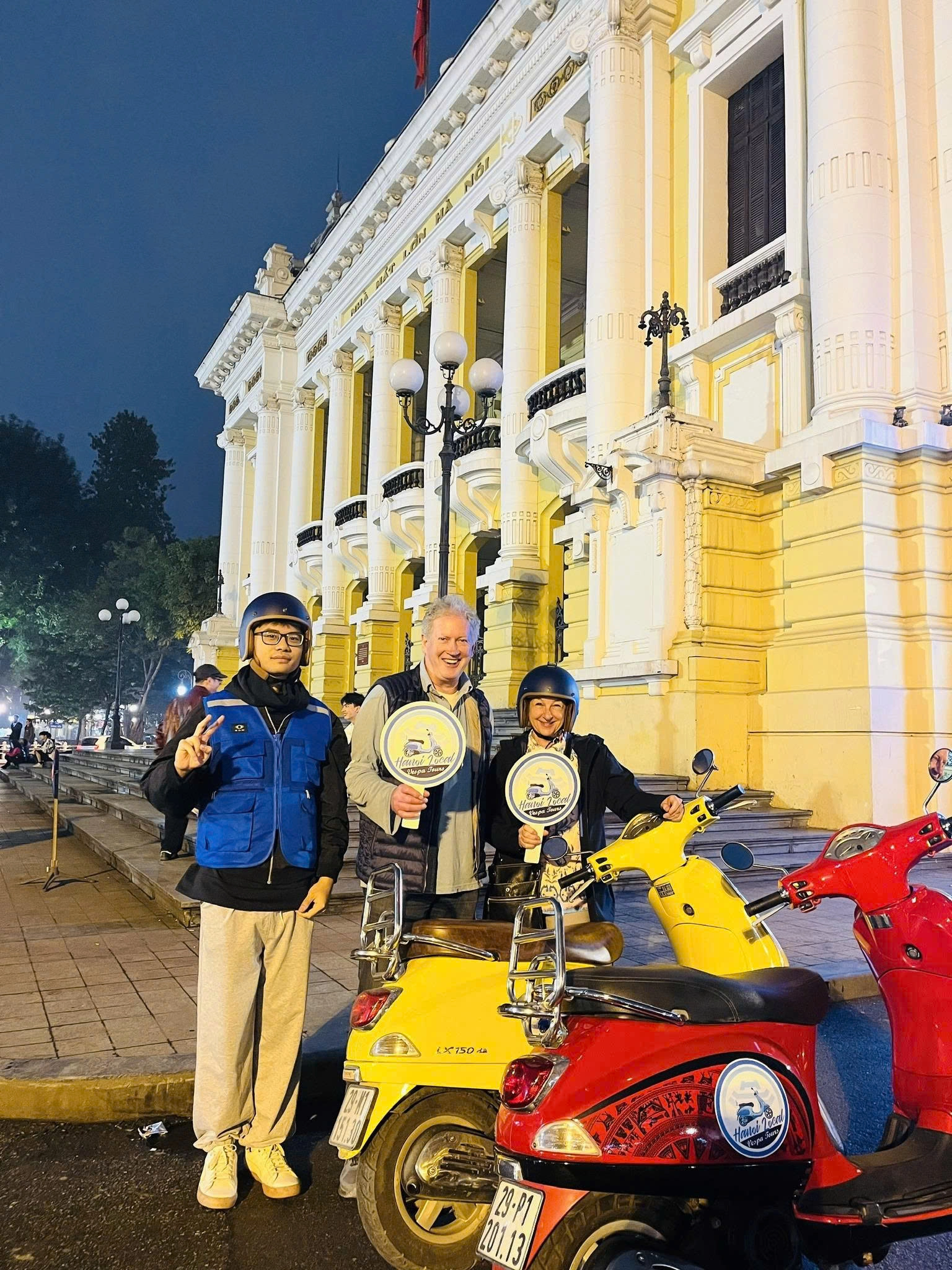 Night Tour | Explore Hanoi at Night by Vespa (4 Hours) with Street Food & Drinks + Lively Night Atmosphere + Exciting Trip | Hanoi
