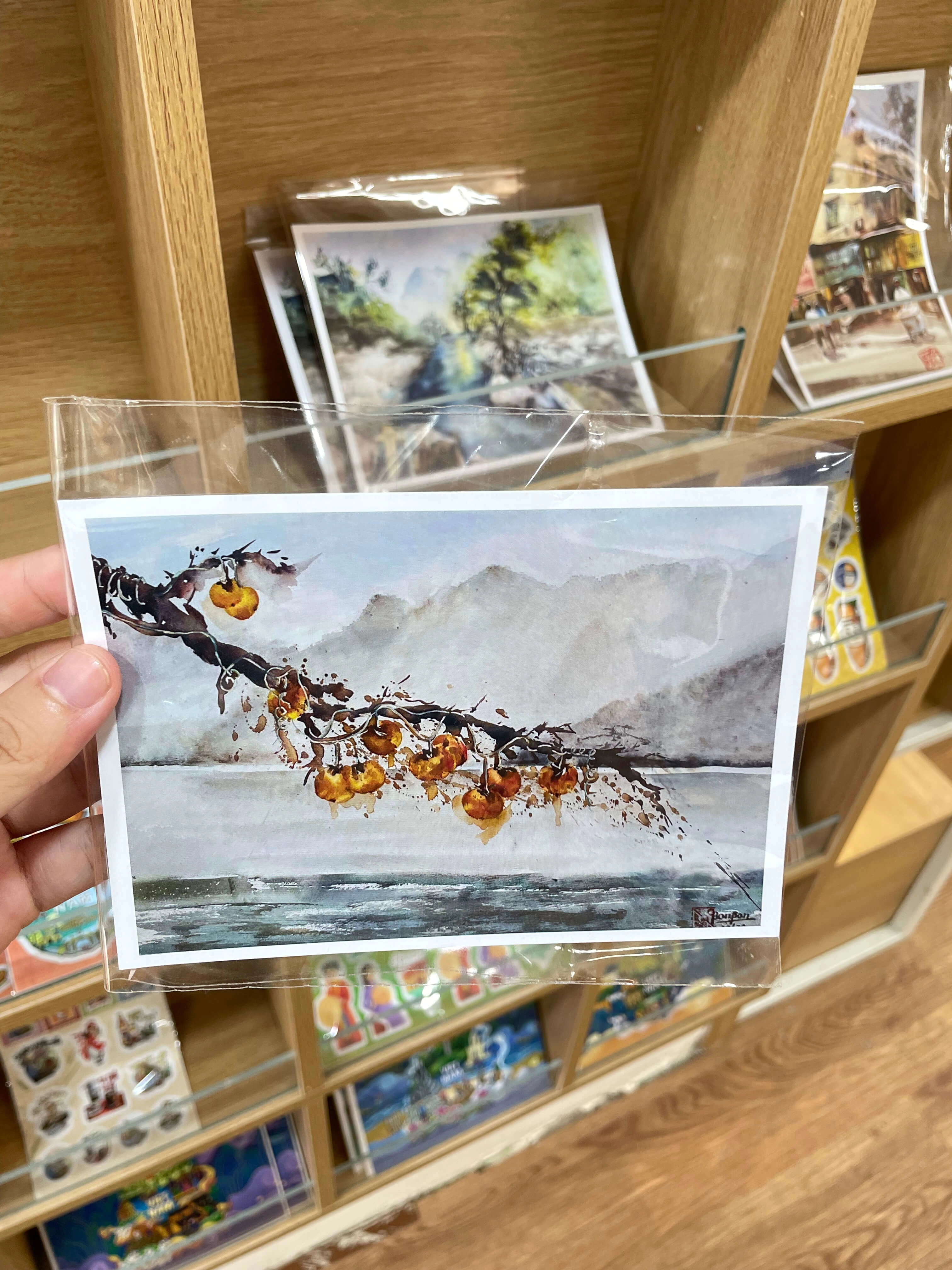 Postcard lưu niệm màu nước thủ công Việt nam