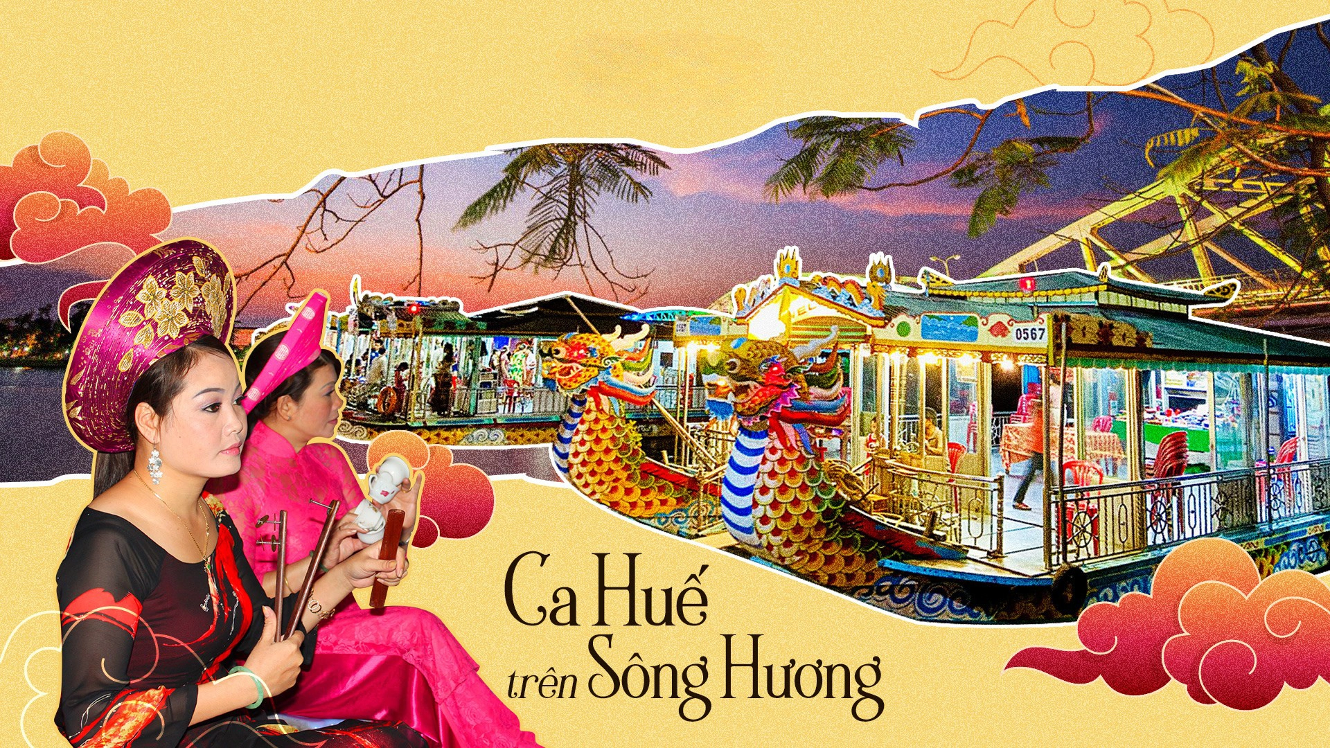 Hue Folk Music Performance Ticket on Dragon Boat - Cruise on Perfume River - Releasing Lanterns