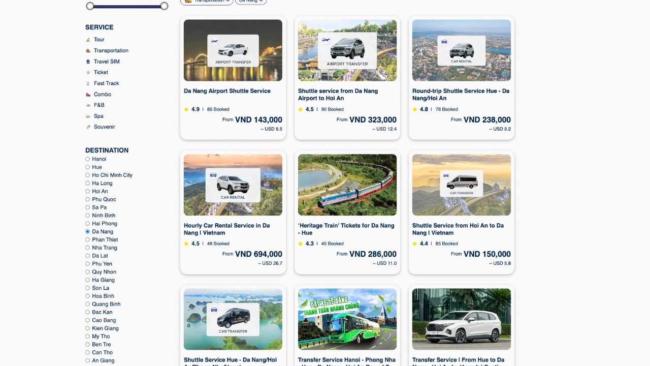 How to book Airport Transfer Danang at Joytime