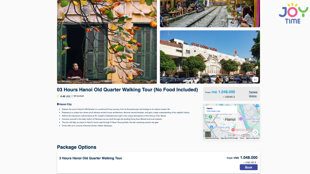 3-Hour Hanoi Old Quarter Walking Tour on Joytime.vn