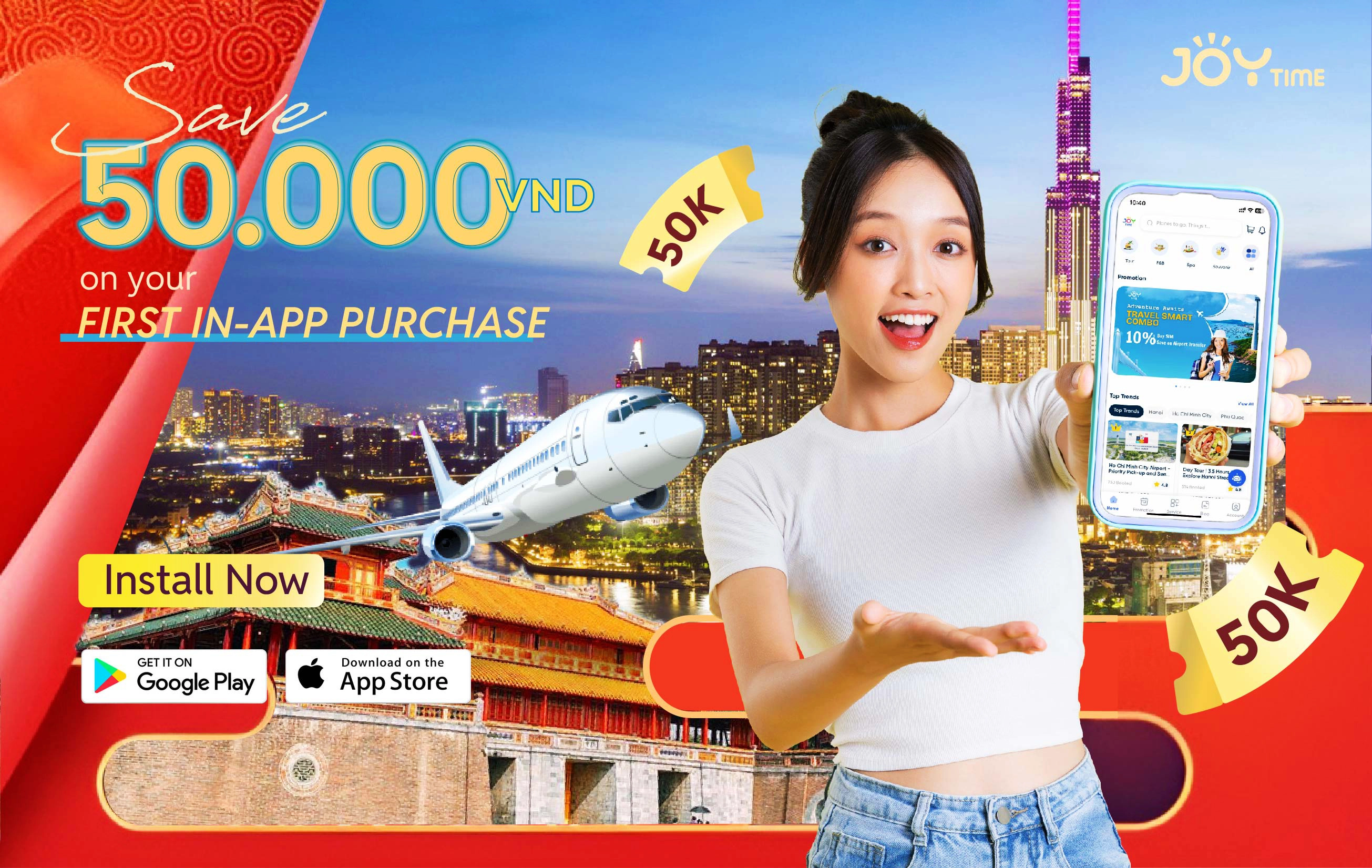 Save 50.000VND on your first in-app purchase!