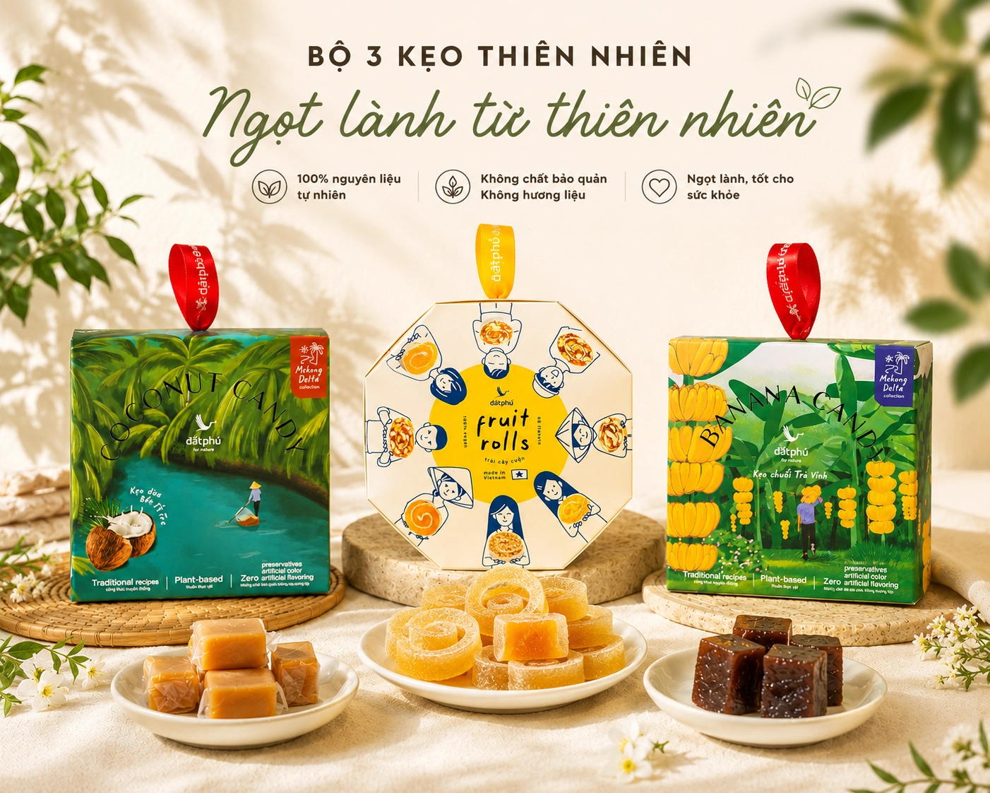 Traditional Vietnamese Fruit Candies - Assorted Flavors | Dat Phu