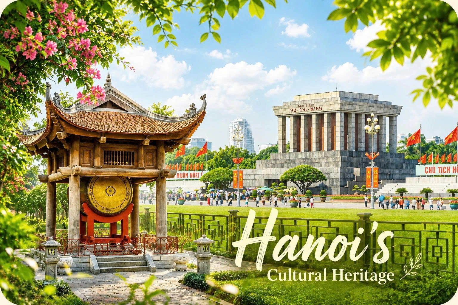 Day tour | Hanoi's Cultural Heritage and Classic Tradition Discovery Half day Tour (Ho Chi Minh Mausoleum and  Temple of Literature) 