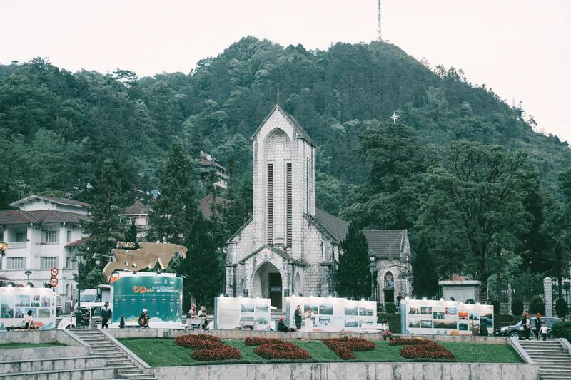 Sapa Stone Church and the central square