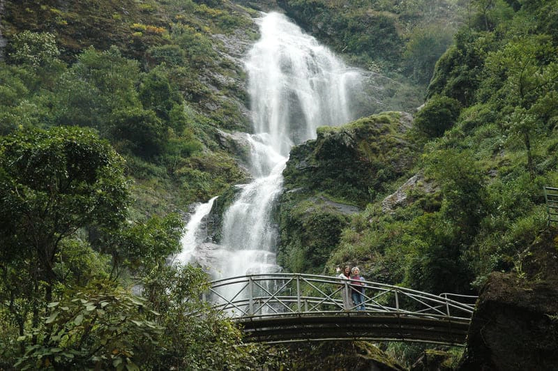 Silver Waterfall on the mountain pass route