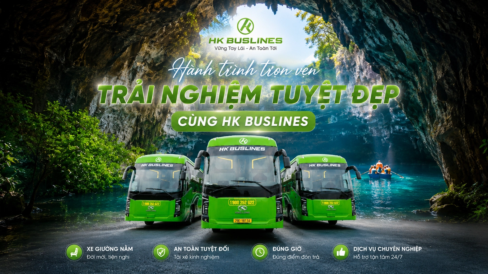 Dịch vụ xe buýt đưa đón cabin VIP từ Phong Nha đến Hạ Long