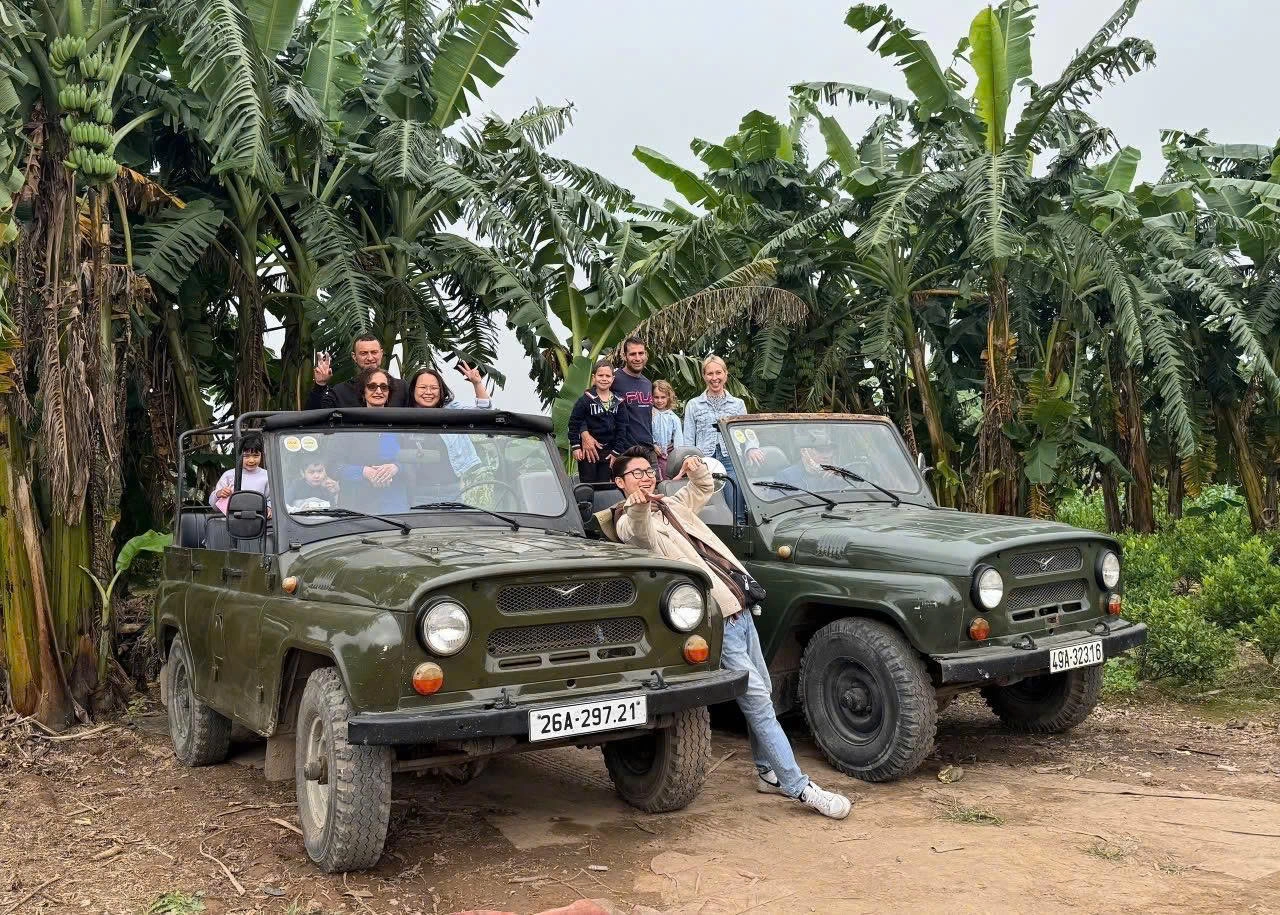 Golden Hour Jeep Adventure in Hanoi
