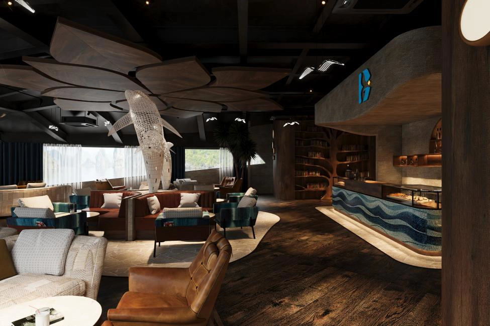 Dolphin Luxury Day Cruise | Explore Ha Long Bay with Sung Sot Cave, Ti Top Island & Sunset DJ Pool Party | 6-Star Beach Club Experience