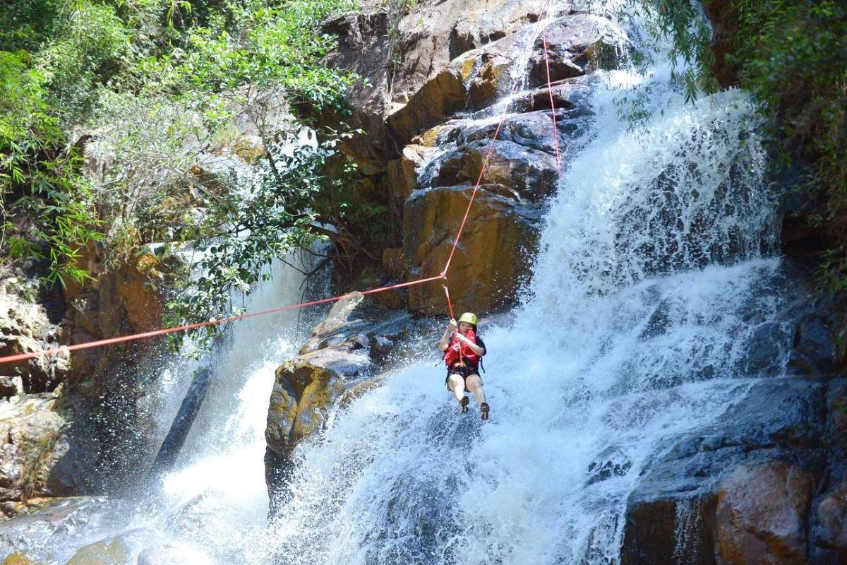 Abseiling down Datanla Waterfalls is the highlight of Da Lat canyoning