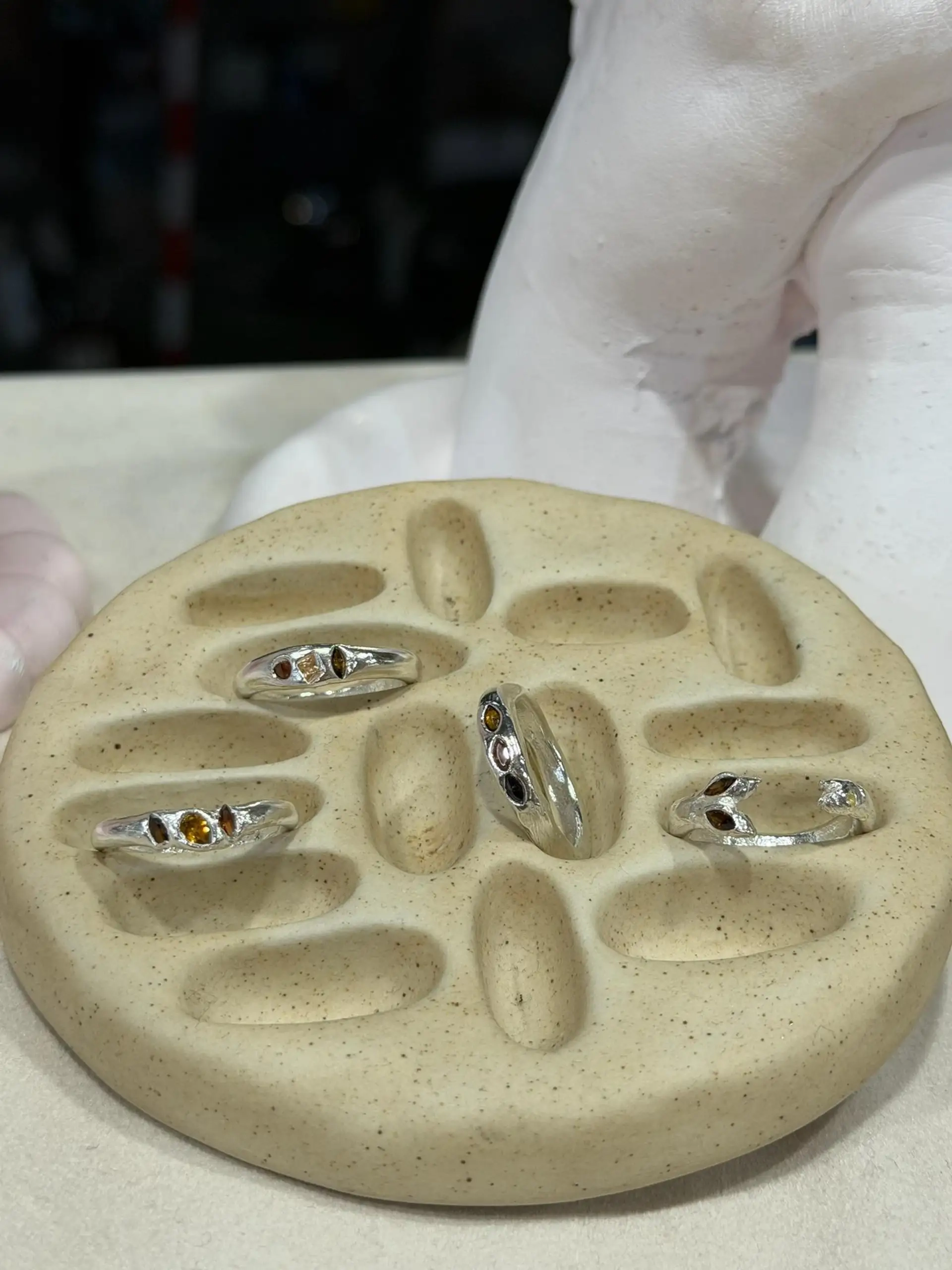 Silver Clay Ring Workshop with Natural Gemstones in Hanoi