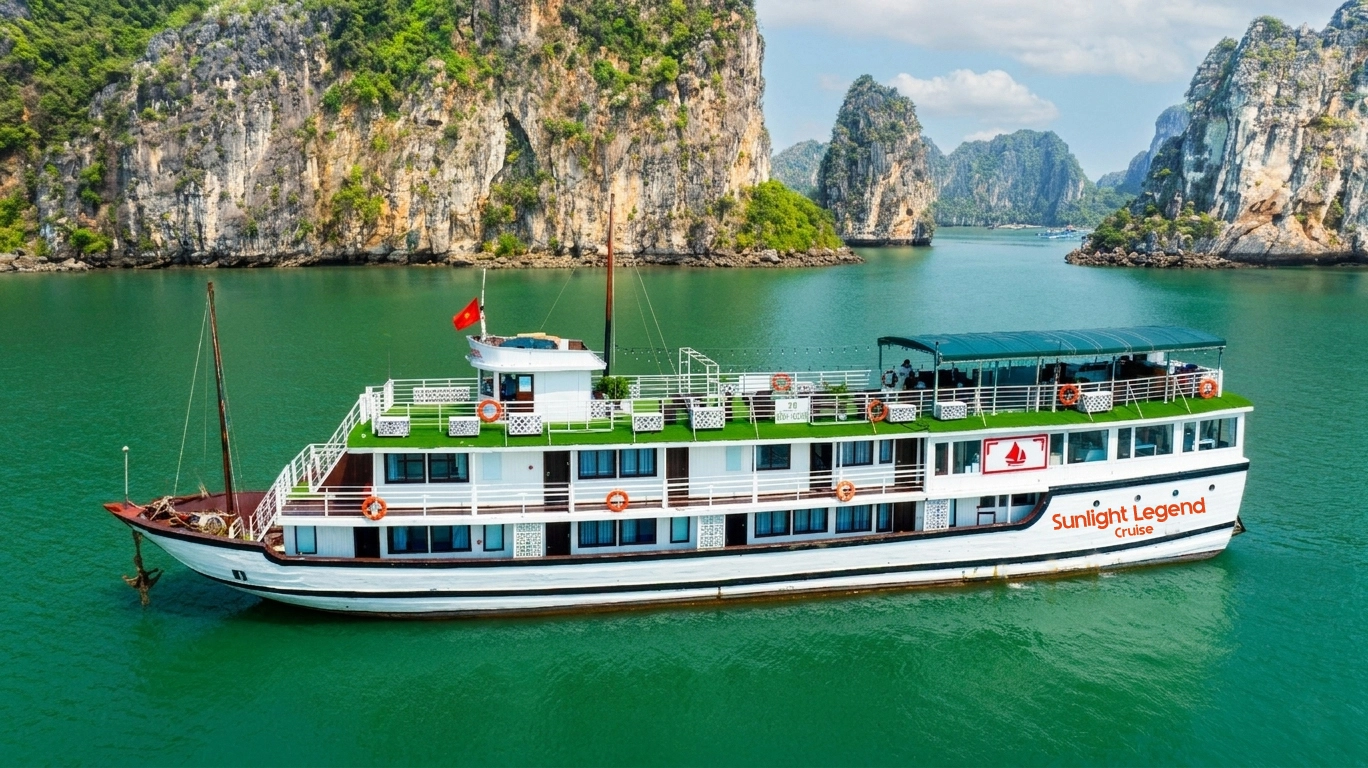 3D2N Tour | Sunlight Legend Cruise (14 Cabins) from Cat Ba Island to Ha Long Bay