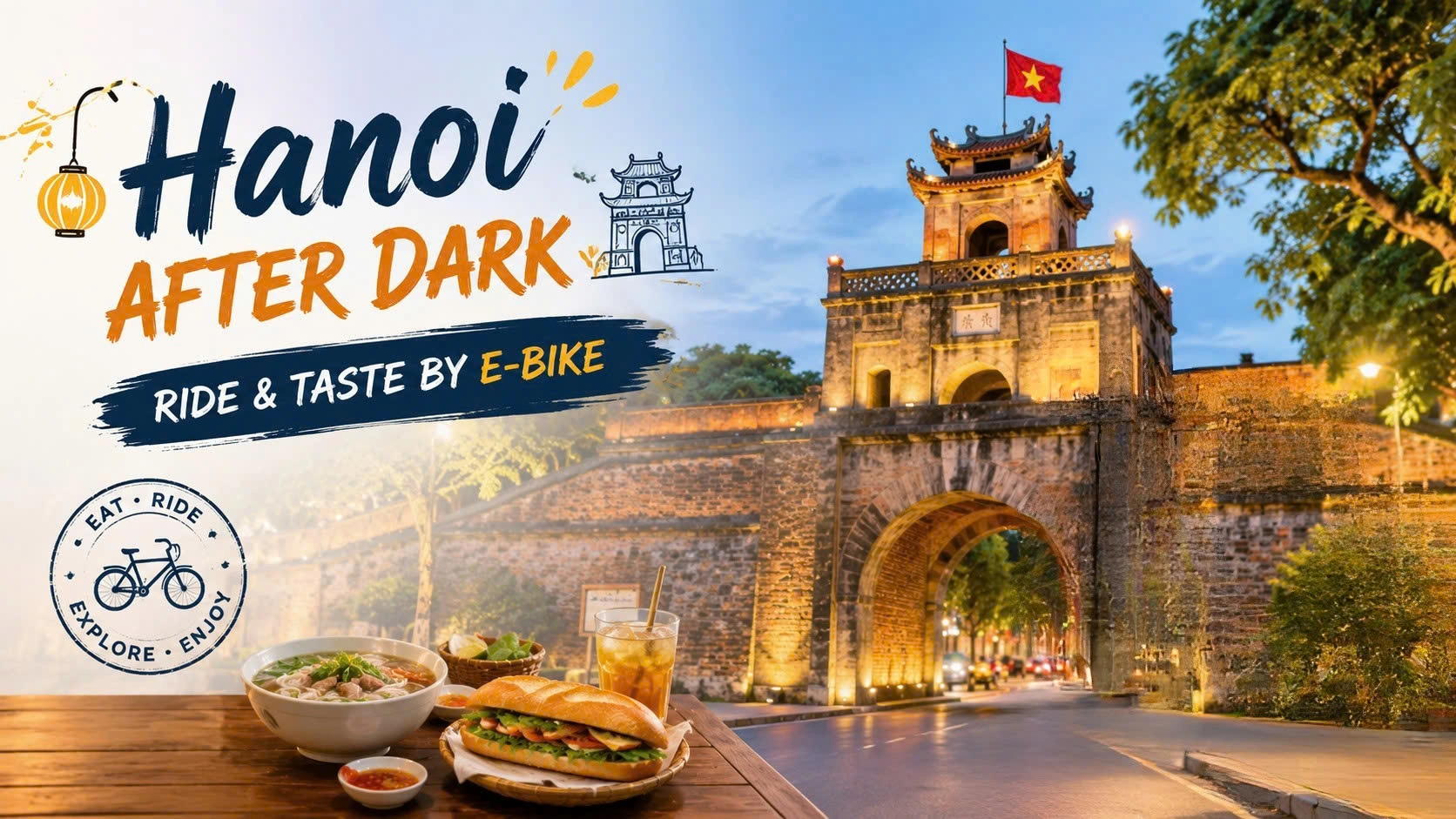 Hanoi After Dark - Ride & Taste by E-Bike