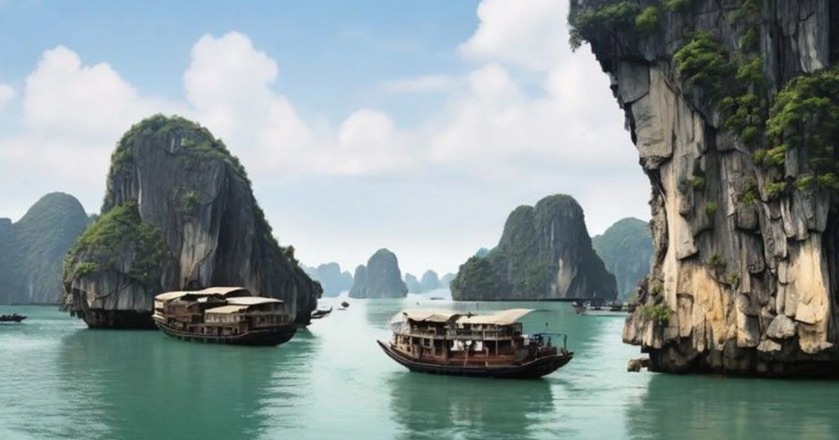 Ha Long Bay limestone islands northern Vietnam