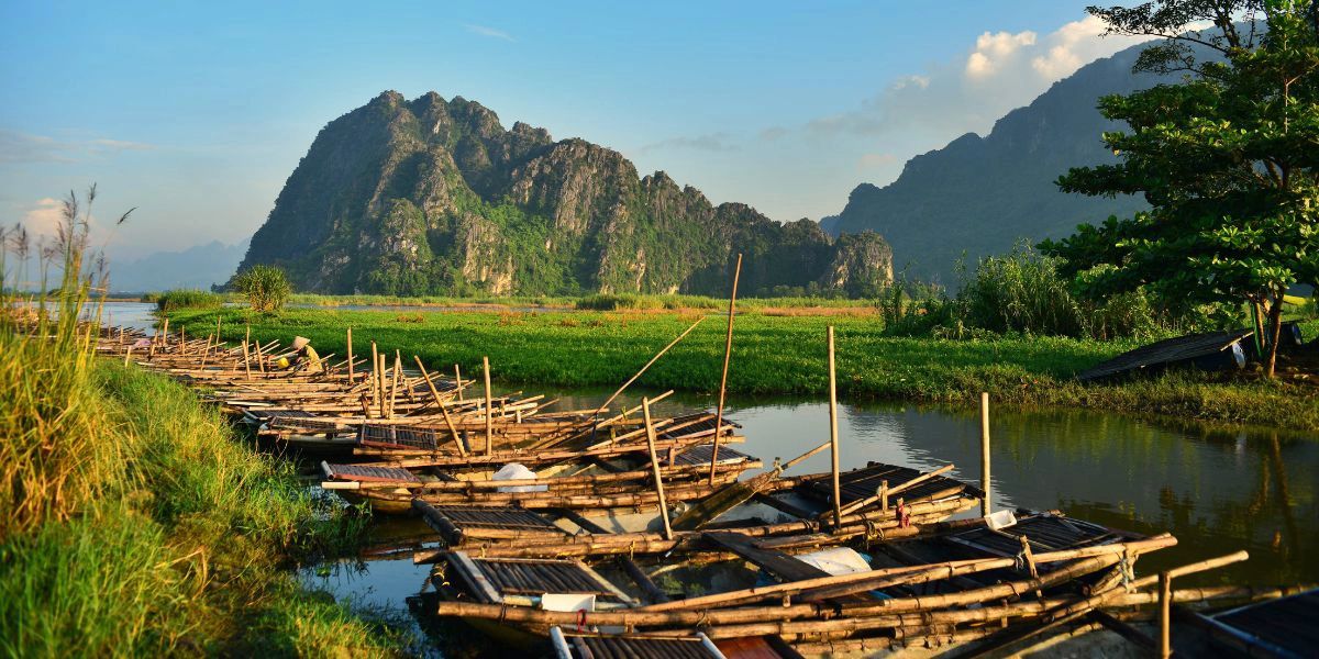 A peaceful boat ride in Van Long