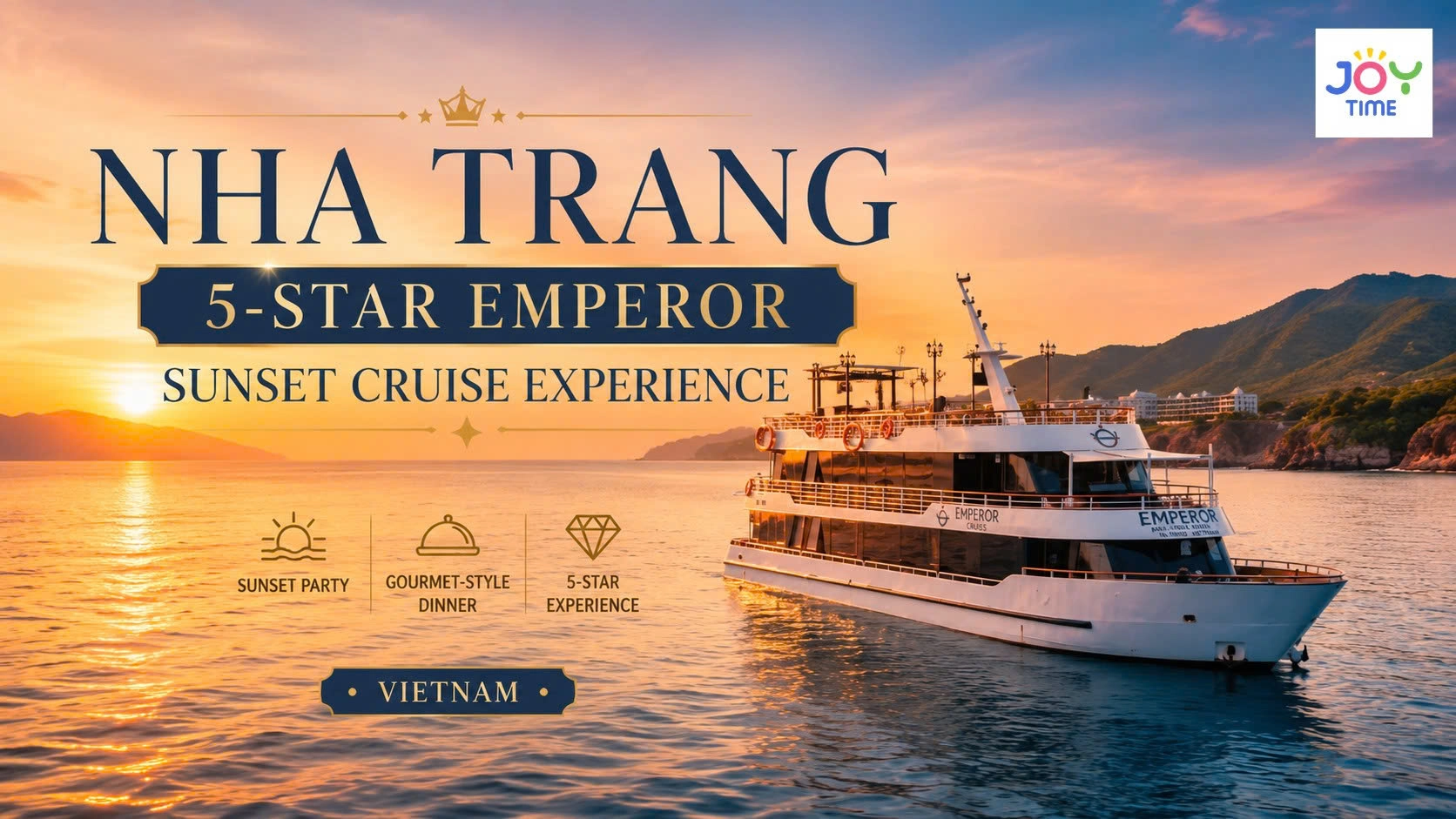 Nha Trang 5-star Emperor Sunset Cruise Experience: Sunset Party, Gourmet-style Dinner | Vietnam