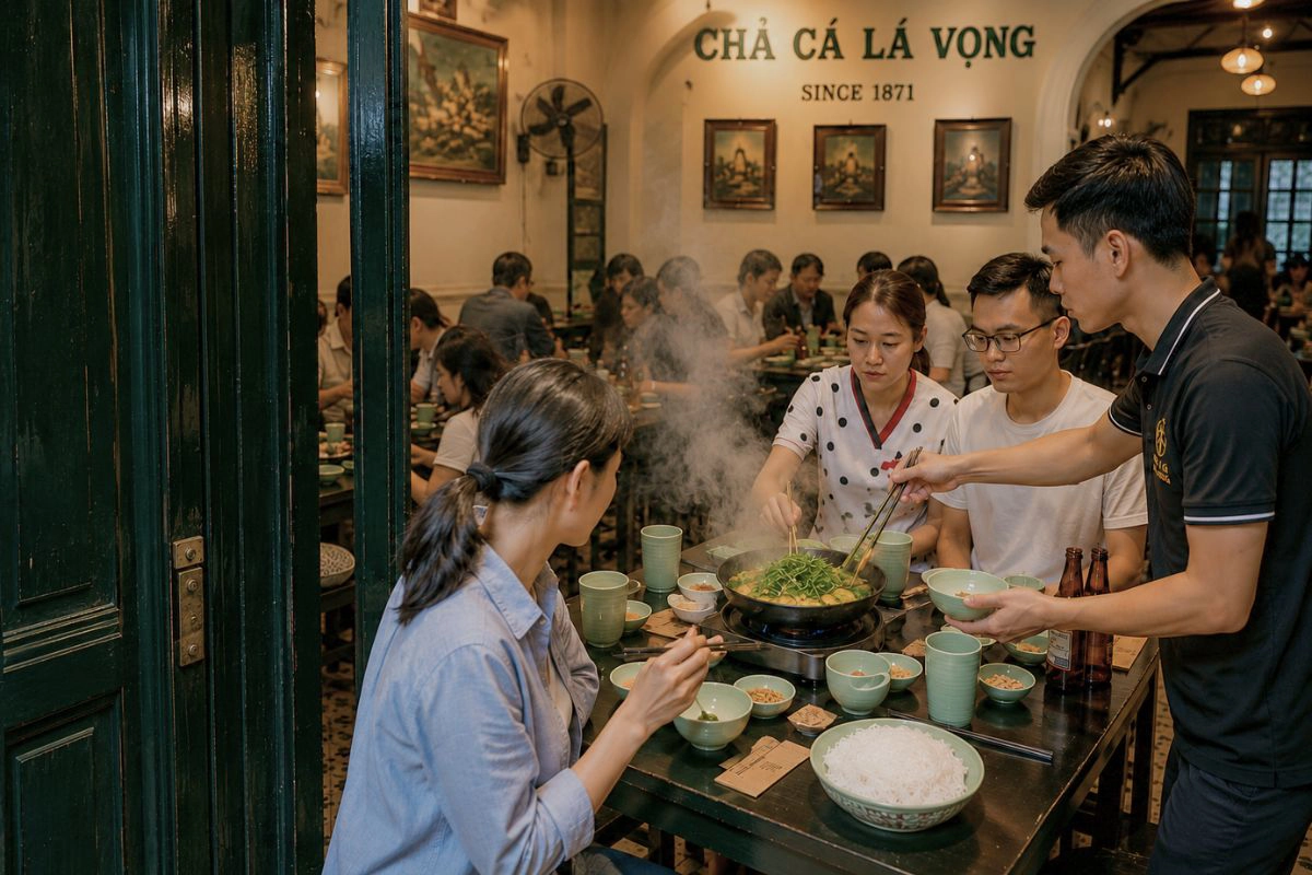 Casual clothes are best for sizzling cha ca meals