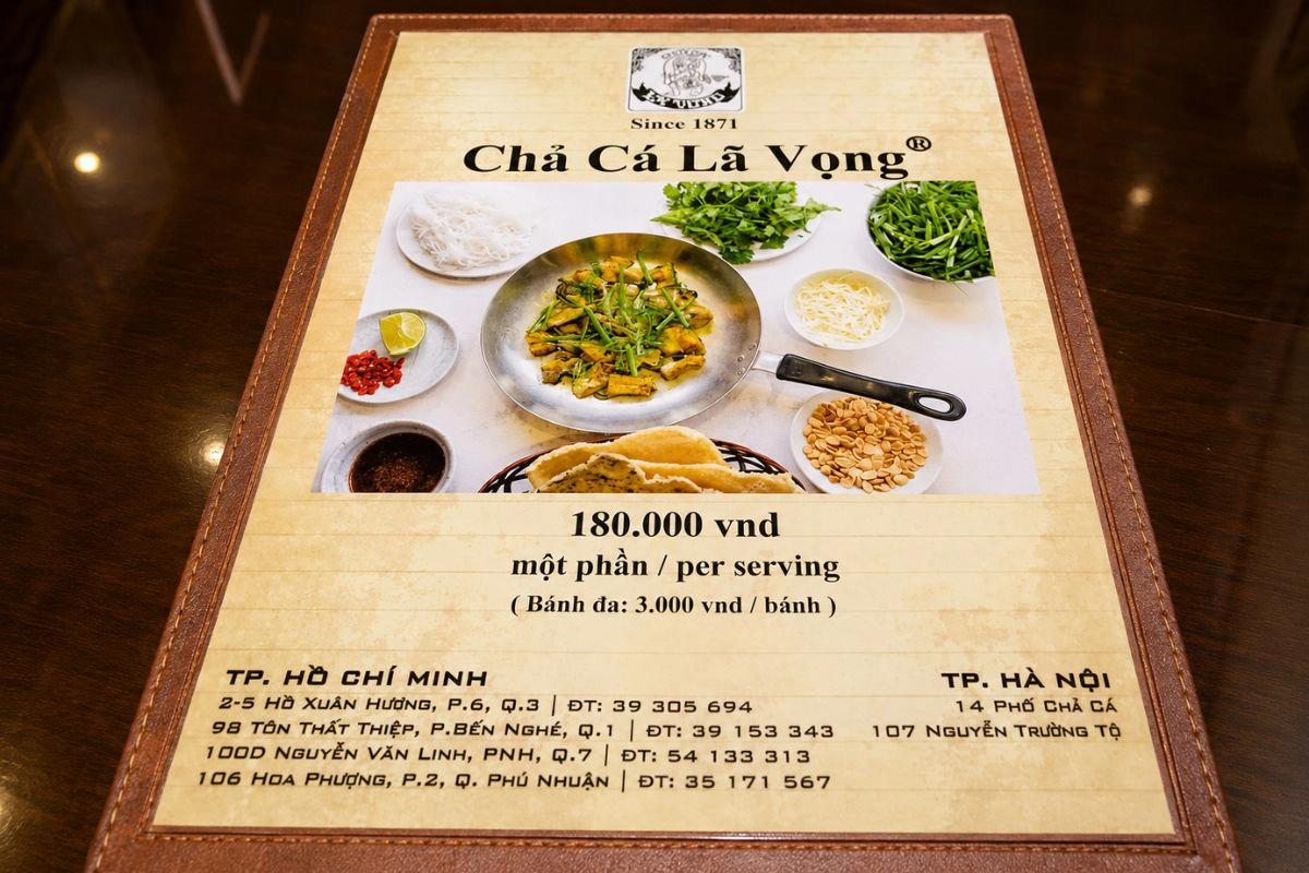 Cha ca is usually served as a set meal