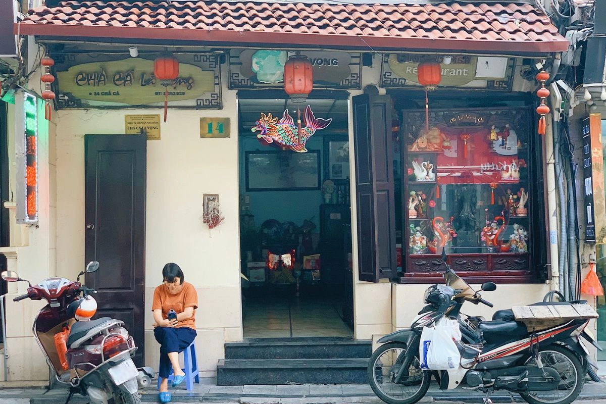 The original Cha Ca La Vong sits on historic Cha Ca Street