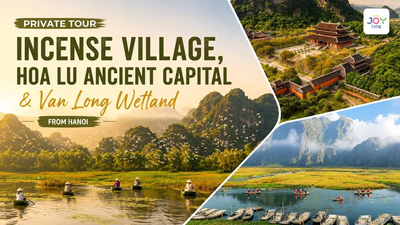 Private Tour | Incense Village, Hoa Lu Ancient Capital & Van Long Wetland from Hanoi